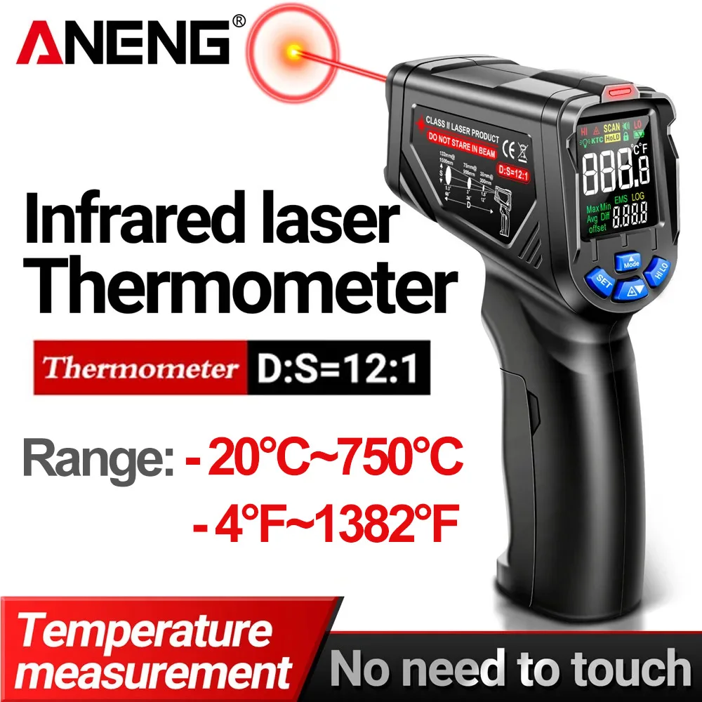Industrial Laser Gun - ANENG TH06 Termometr laserowy na podczerwień