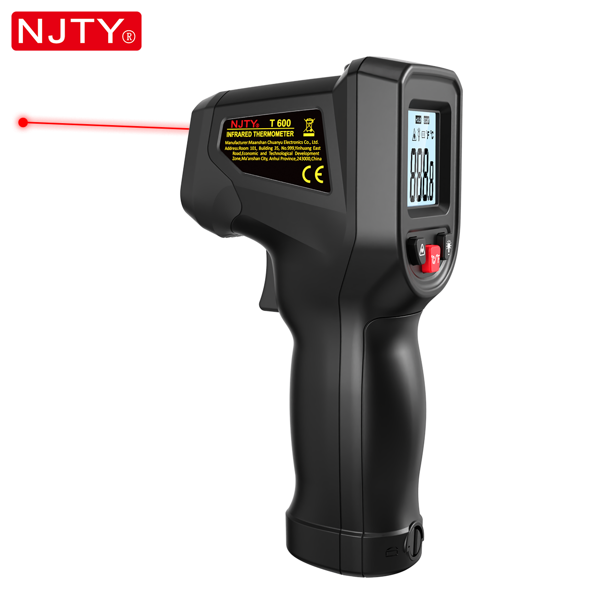 Industrial Laser Gun - Termometr na podczerwień NJTY T600, bezdotykowy,