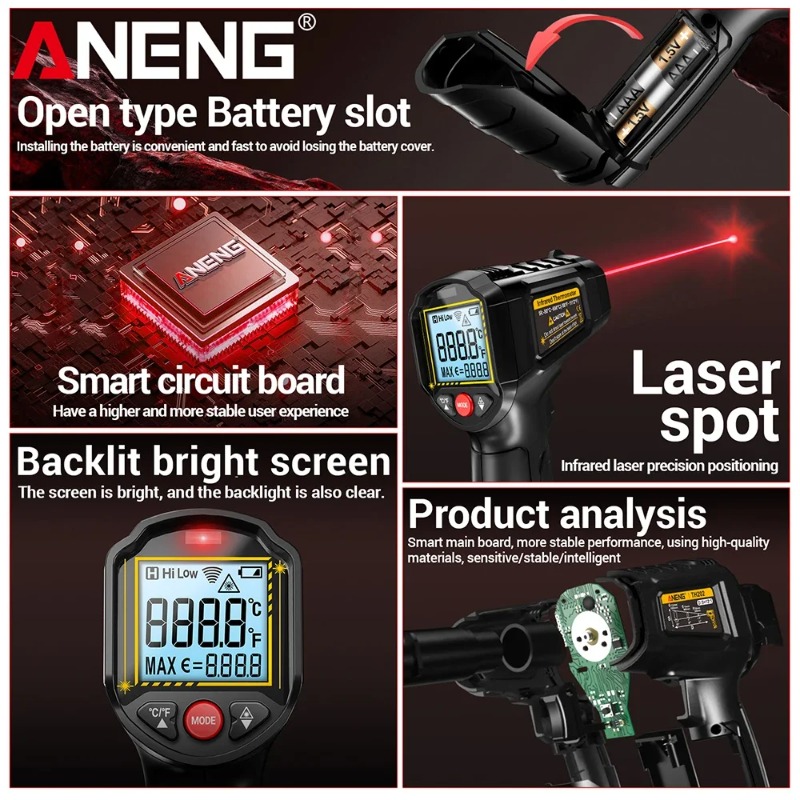 ANENG TH202 Przemysłowy Termom – Industrial Laser Gun recenzja i cena